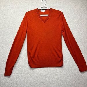 Vintage Richel Daniels Brick Red‎ Men’s V-Neck Sweater Virgin Orlon size M